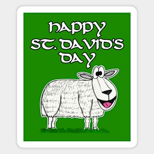 Happy St David's Day Sheep Welsh Wales Funny Magnet